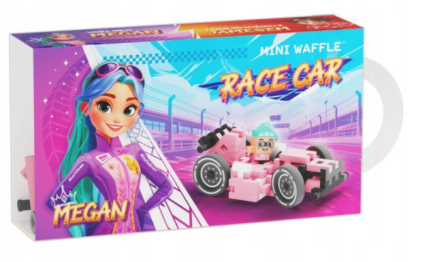 Stavebnice Waffle mini 50 dílků Megan Race Car růžový