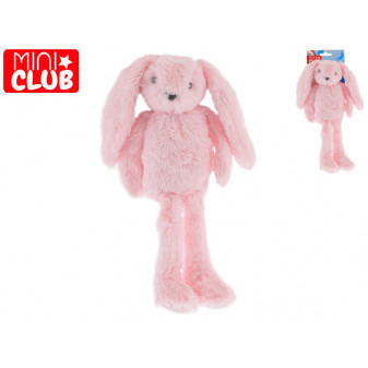 Mini Club zajíček plyšový růžový 37cm dlouhé nohy 0m+ na kartě