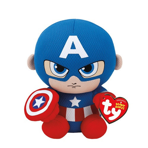 TY Beanie Babies Marvel KAPITÁN AMERICA, 15 cm