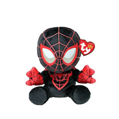 TY  Beanie Babies soft Marvel MILES MORALES SPIDERMAN, 15 cm