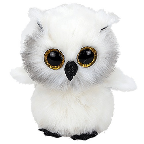 Ty  Beanie Boos AUSTIN - bílá sova, 15 cm