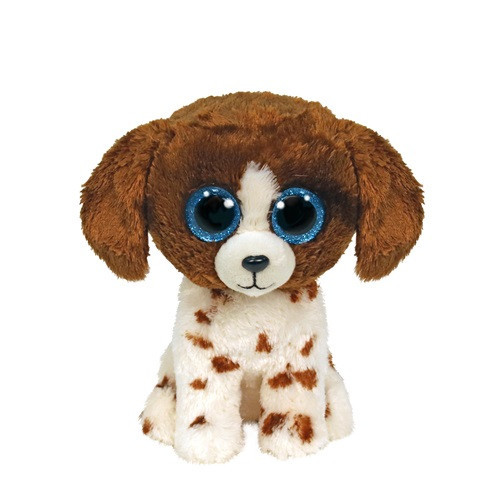 TY Beanie Boos Muddles - hnědo-bílý pes, 15 cm