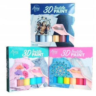 3D fixy na textil - 6 ks x 30 ml