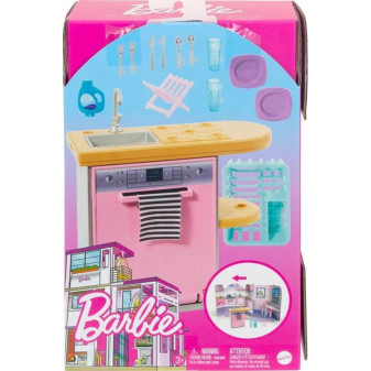 Mattel Barbie BRB Stylový nábytek Myčka a dřez HJV34