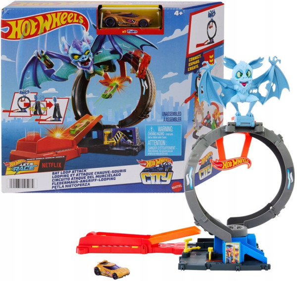 Mattel Hot Wheels City příšerná odplata - Netopýří smyčkový útok HTN78