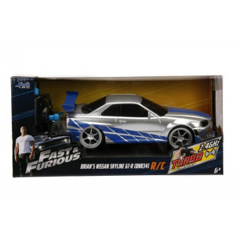 Jada Rychle a zběsile RC auto Nissan Skyline 1:24 s turbo funkcí, na dálkové ovládání