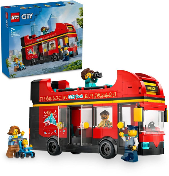 LEGO®  City 60407 Červený dvoupodlažní vyhlídkový autobus