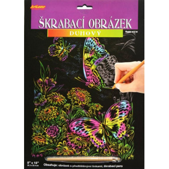 Creatoys Škrabací obrázek - duhový - Motýli