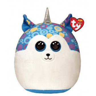 TY Squish Boos Helena - modrý husky s rohem 22 cm