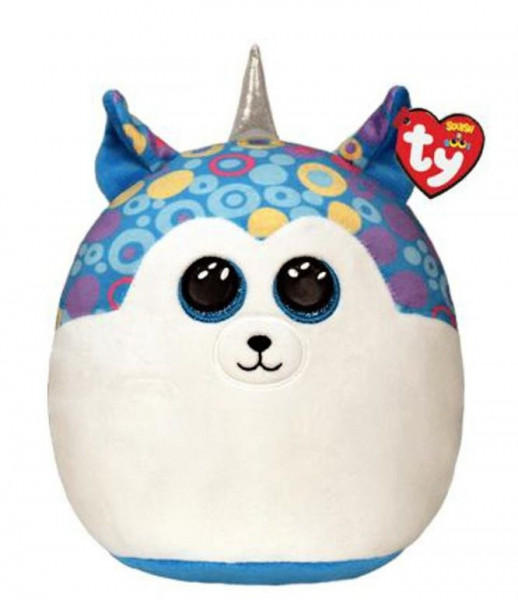 TY Squish Boos Helena - modrý husky s rohem 22 cm